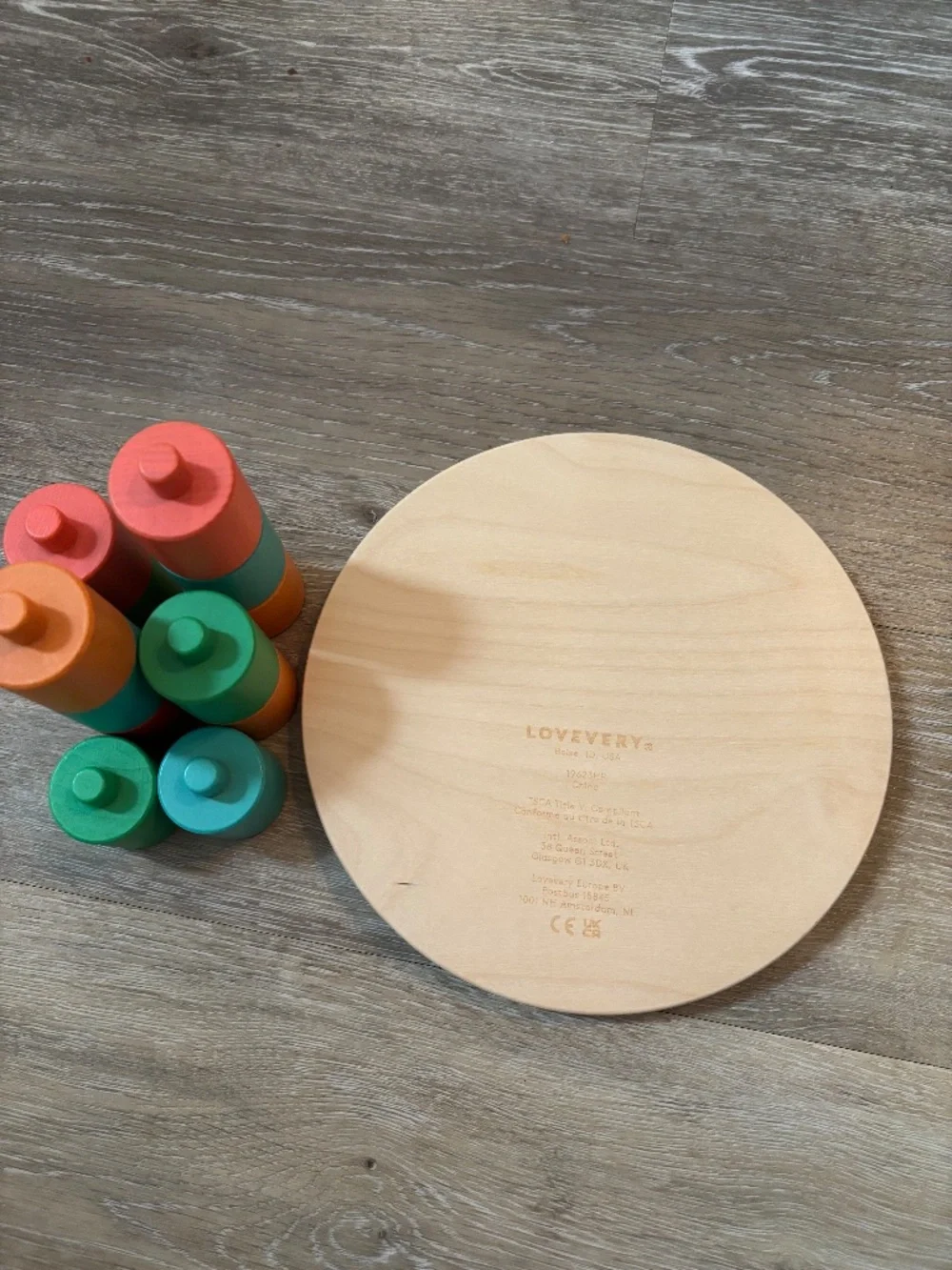 Lovevery Wooden Stacking Pegboard Montessori Toy from Adventurer Play Kit
